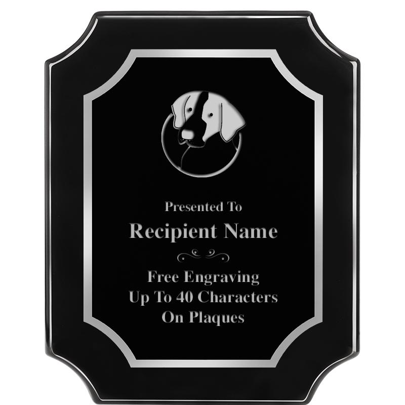 8X10 SCALLOPED EBONY SLV PLQ