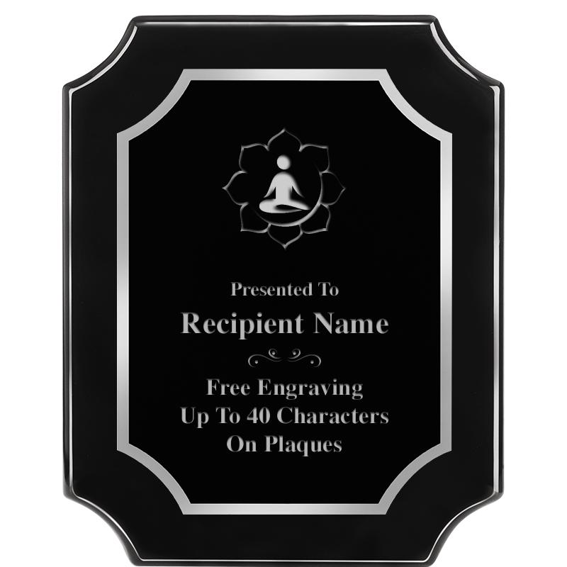 8X10 SCALLOPED EBONY SLV PLQ