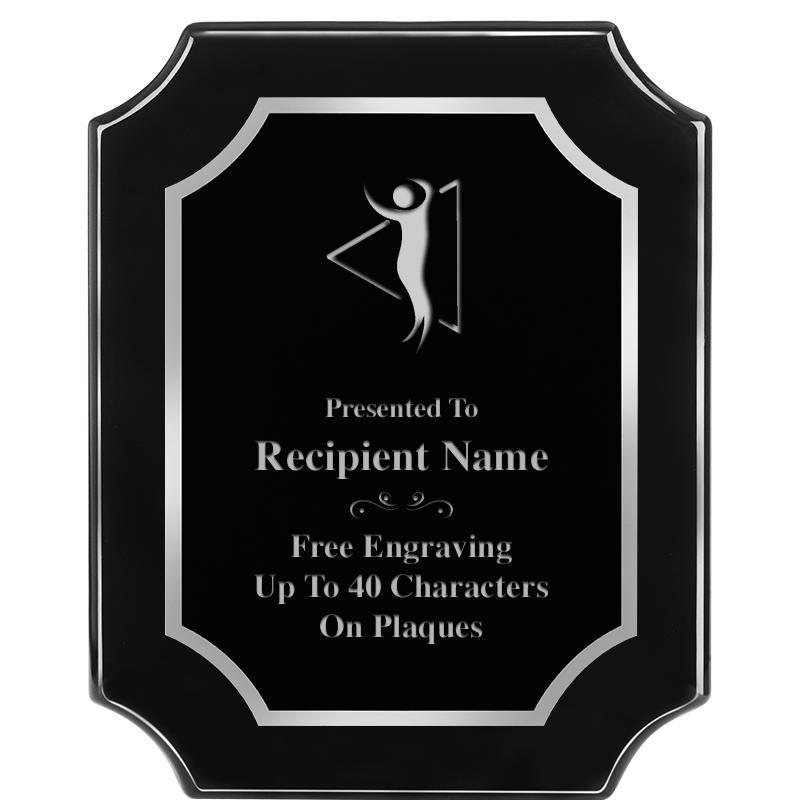 8X10 SCALLOPED EBONY SLV PLQ