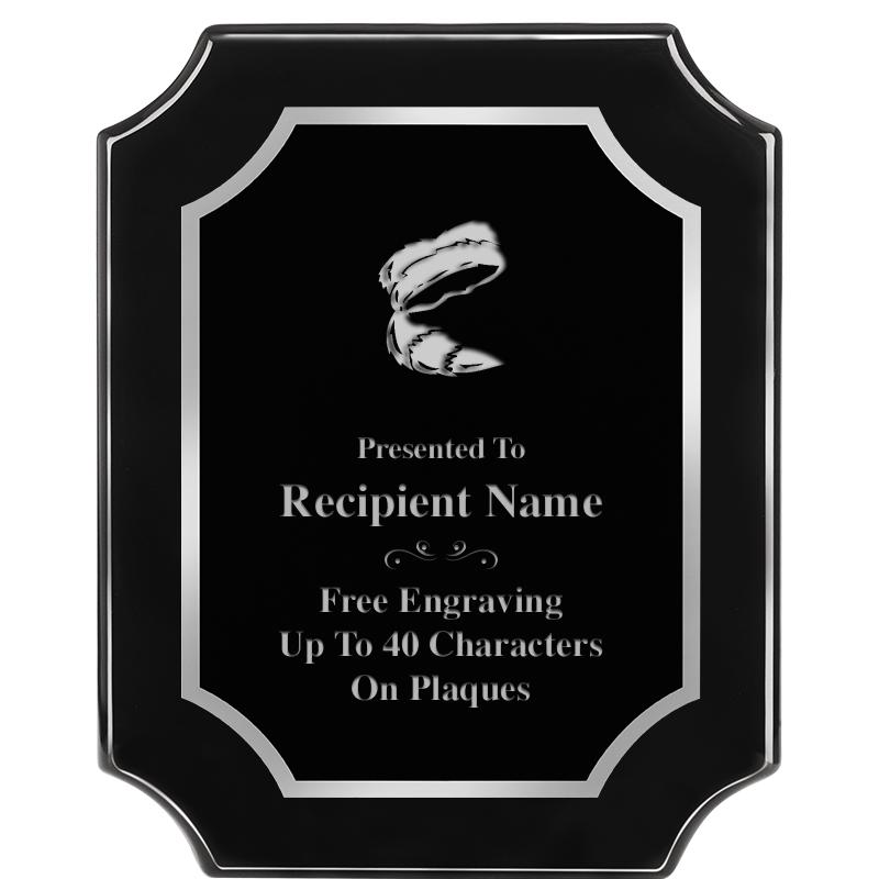 8X10 SCALLOPED EBONY SLV PLQ