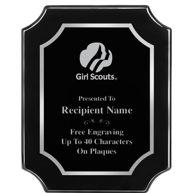 8X10 SCALLOPED EBONY SLV PLQ