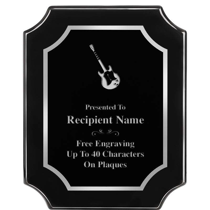 8X10 SCALLOPED EBONY SLV PLQ