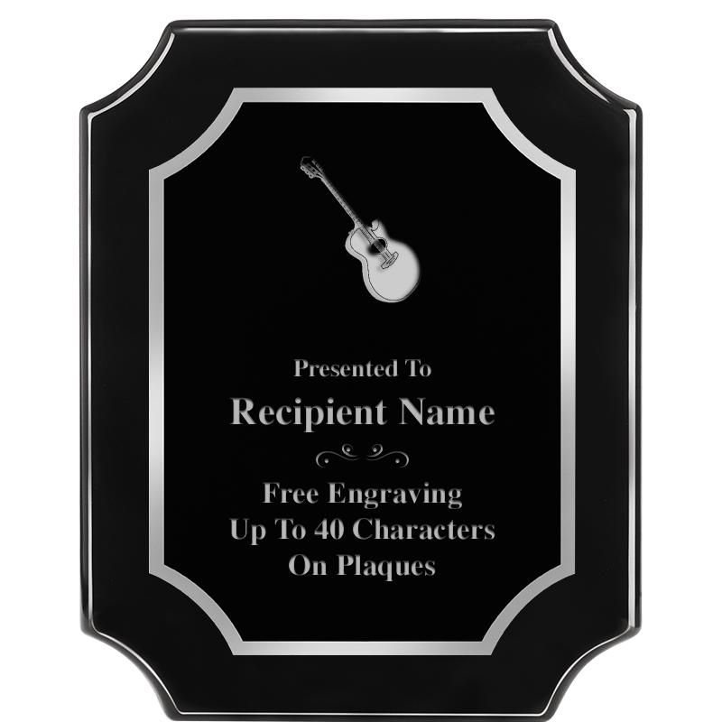 8X10 SCALLOPED EBONY SLV PLQ