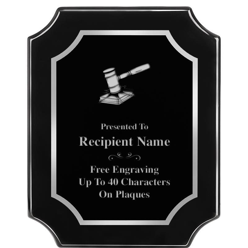 8X10 SCALLOPED EBONY SLV PLQ