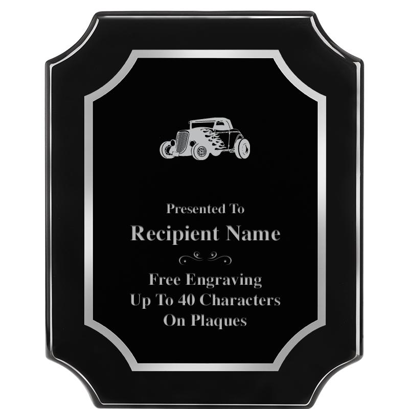 8X10 SCALLOPED EBONY SLV PLQ