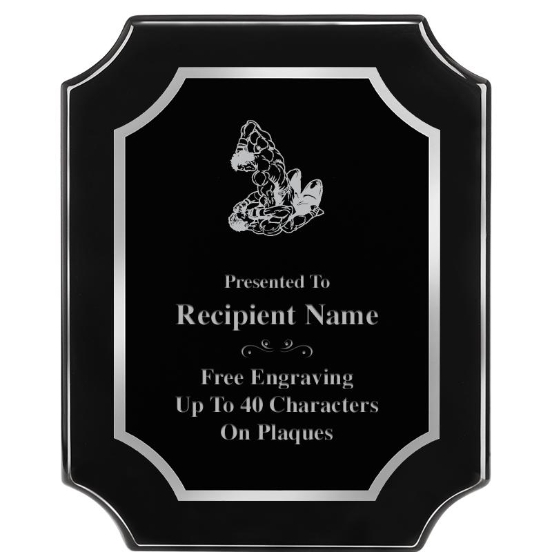 8X10 SCALLOPED EBONY SLV PLQ