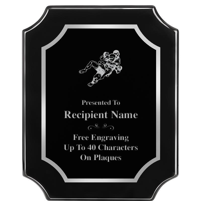 8X10 SCALLOPED EBONY SLV PLQ