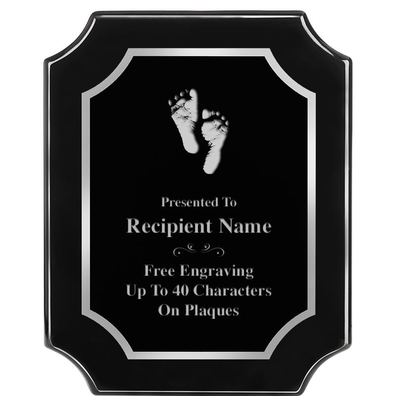 8X10 SCALLOPED EBONY SLV PLQ