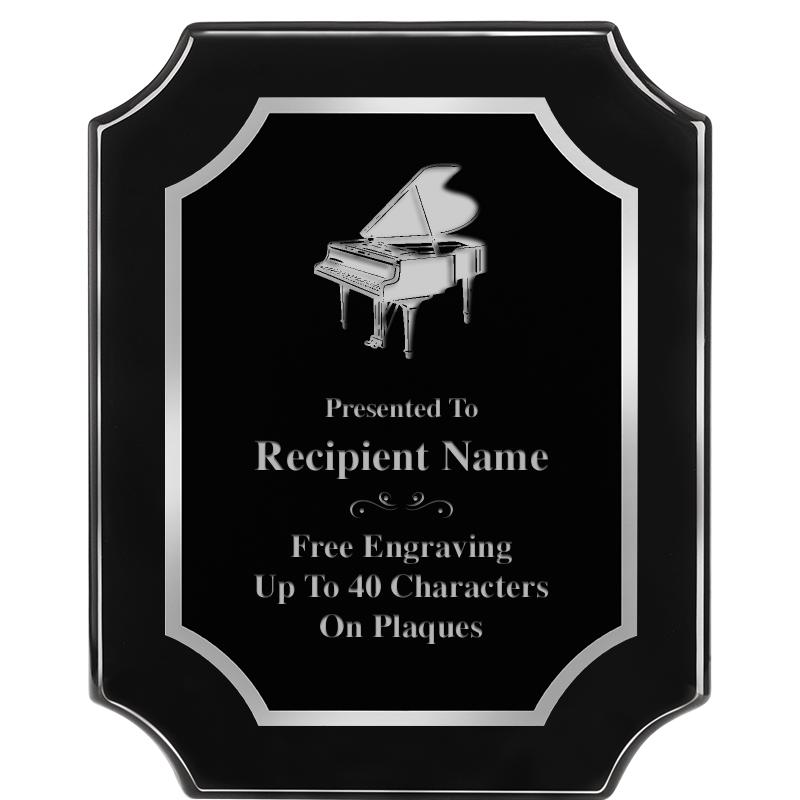 8X10 SCALLOPED EBONY SLV PLQ