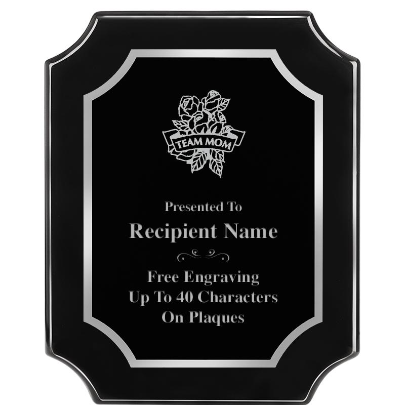 8X10 SCALLOPED EBONY SLV PLQ