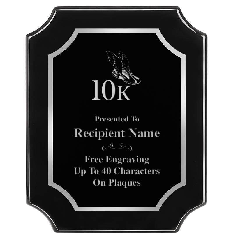 8X10 SCALLOPED EBONY SLV PLQ