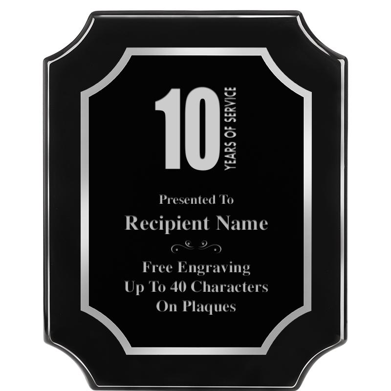 8X10 SCALLOPED EBONY SLV PLQ