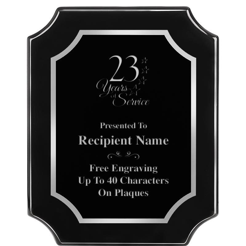 8X10 SCALLOPED EBONY SLV PLQ