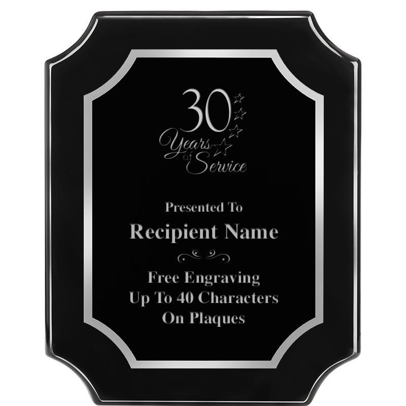 8X10 SCALLOPED EBONY SLV PLQ