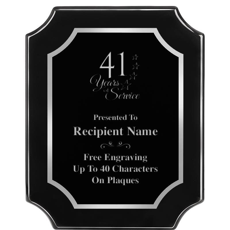 8X10 SCALLOPED EBONY SLV PLQ