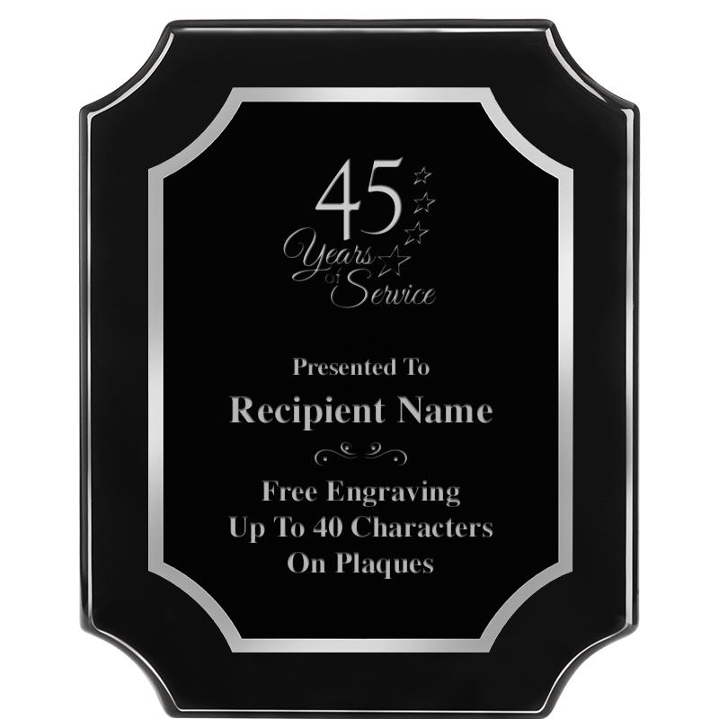 8X10 SCALLOPED EBONY SLV PLQ