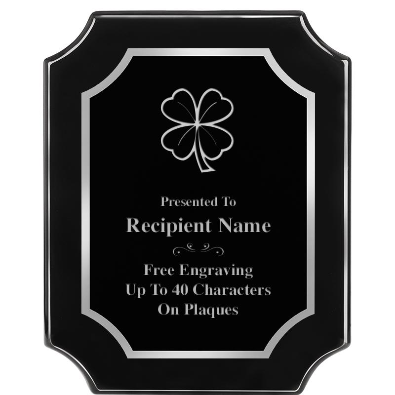 8X10 SCALLOPED EBONY SLV PLQ