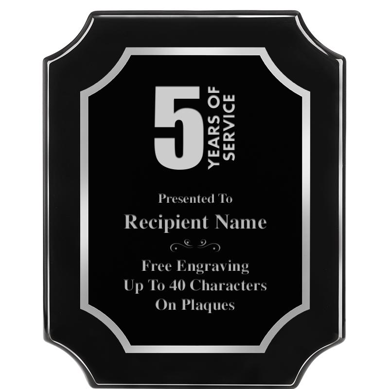 8X10 SCALLOPED EBONY SLV PLQ