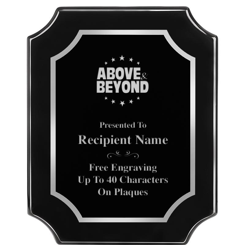 8X10 SCALLOPED EBONY SLV PLQ