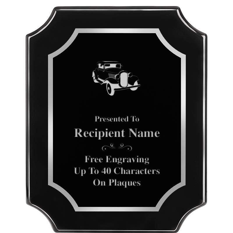 8X10 SCALLOPED EBONY SLV PLQ