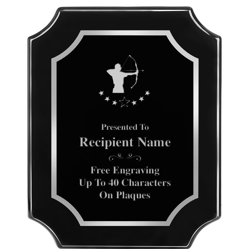 8X10 SCALLOPED EBONY SLV PLQ