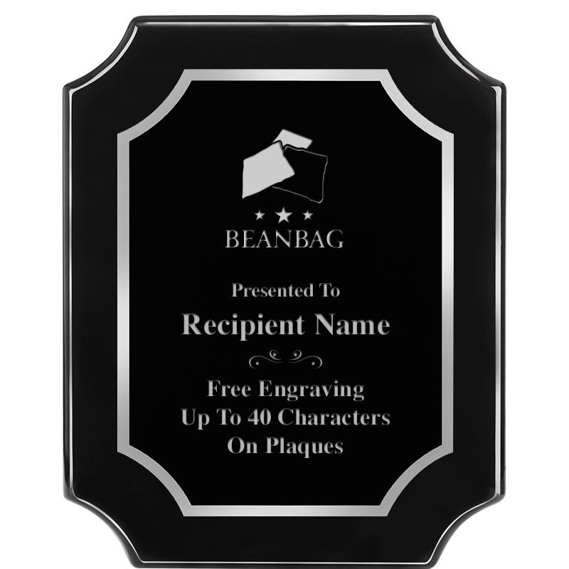 8X10 SCALLOPED EBONY SLV PLQ