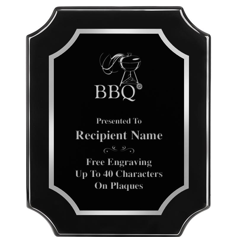 8X10 SCALLOPED EBONY SLV PLQ