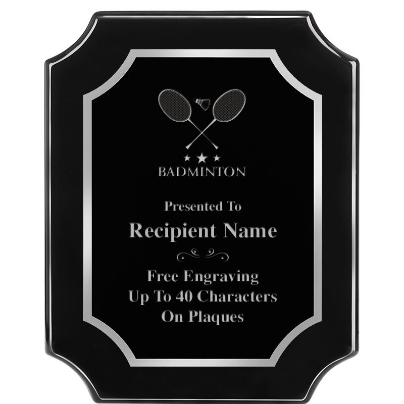 8X10 SCALLOPED EBONY SLV PLQ