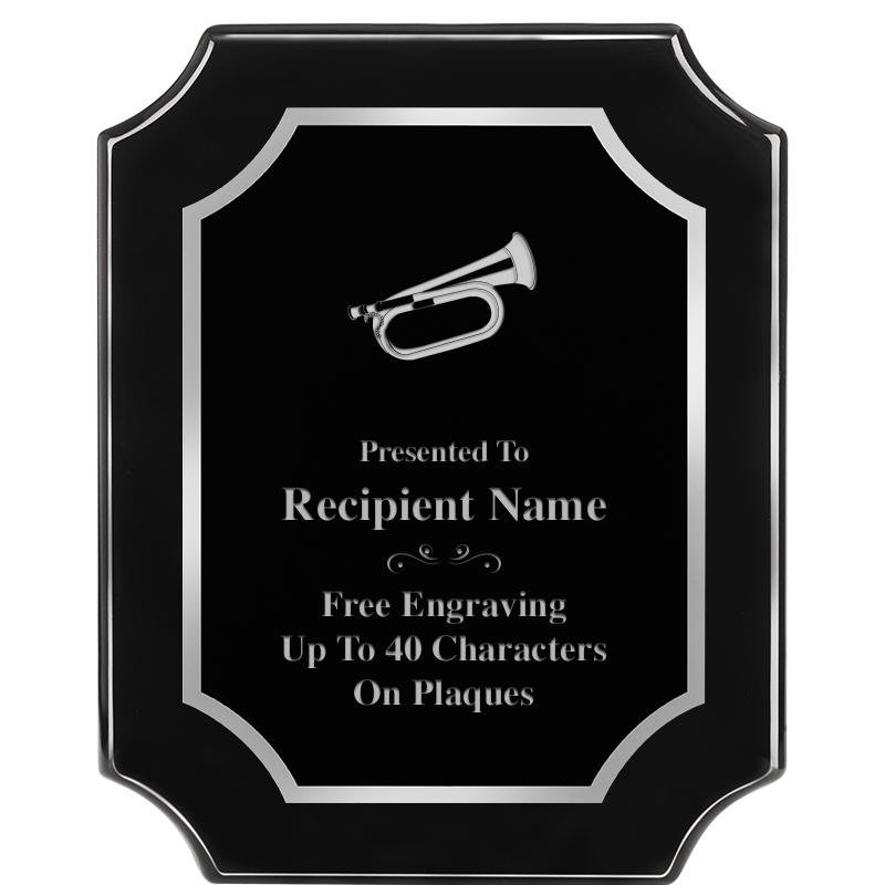 8X10 SCALLOPED EBONY SLV PLQ