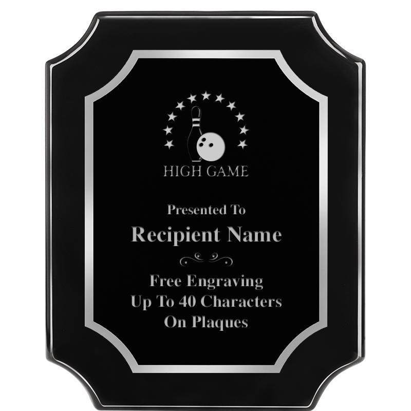 8X10 SCALLOPED EBONY SLV PLQ