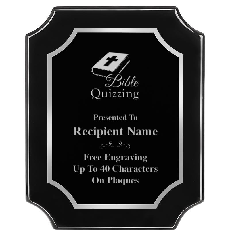 8X10 SCALLOPED EBONY SLV PLQ