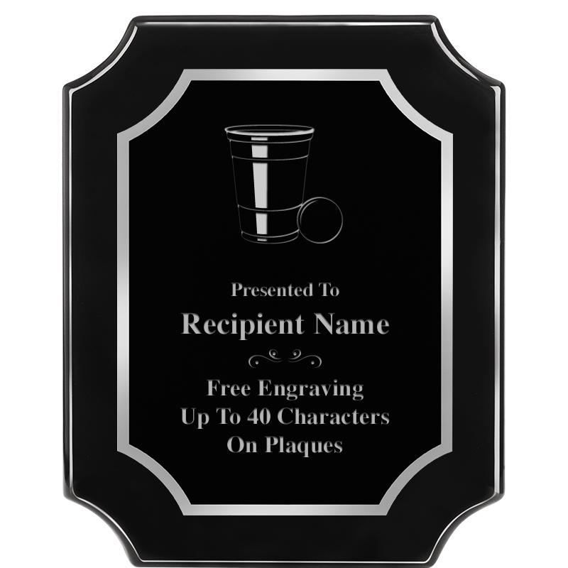 8X10 SCALLOPED EBONY SLV PLQ