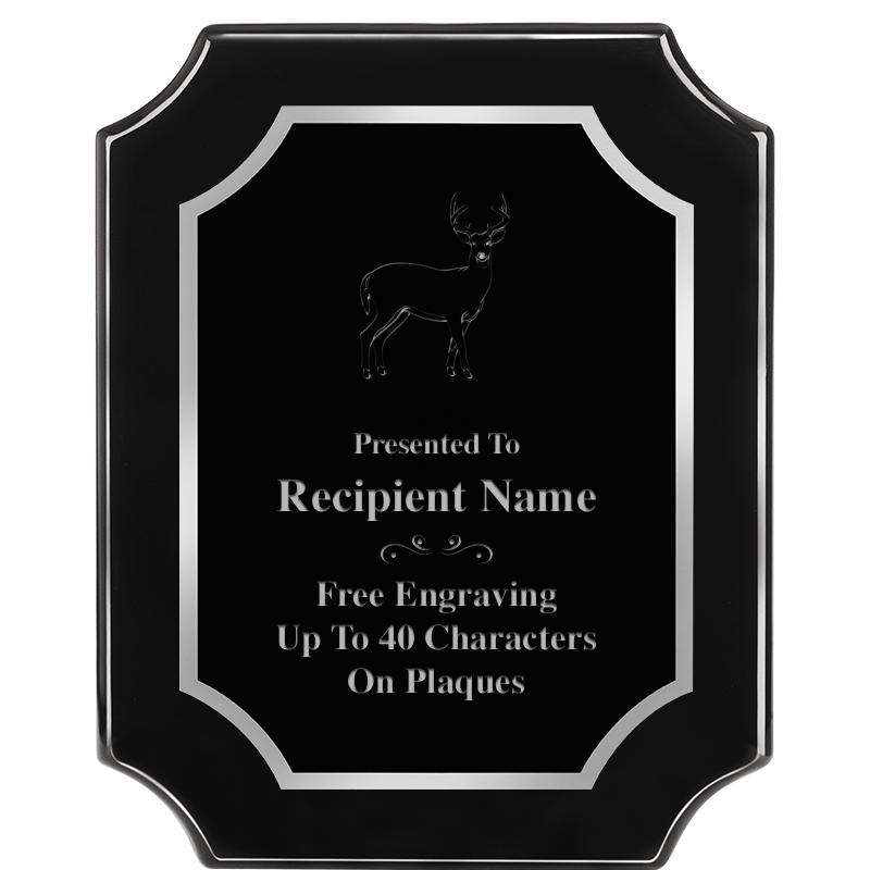 8X10 SCALLOPED EBONY SLV PLQ