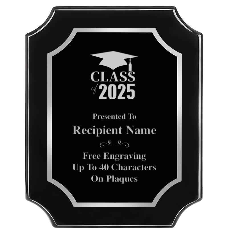 8X10 SCALLOPED EBONY SLV PLQ