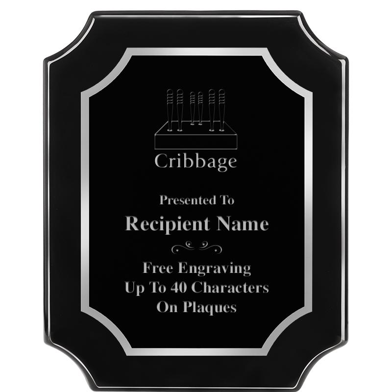 8X10 SCALLOPED EBONY SLV PLQ