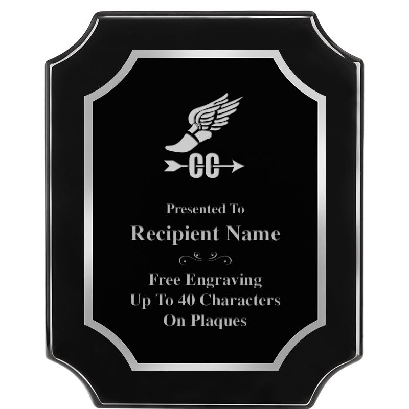 8X10 SCALLOPED EBONY SLV PLQ