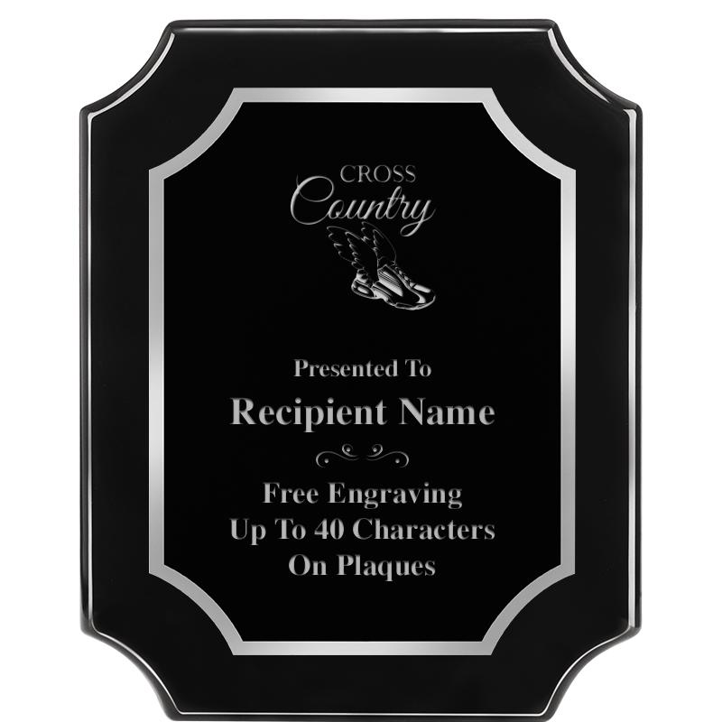 8X10 SCALLOPED EBONY SLV PLQ