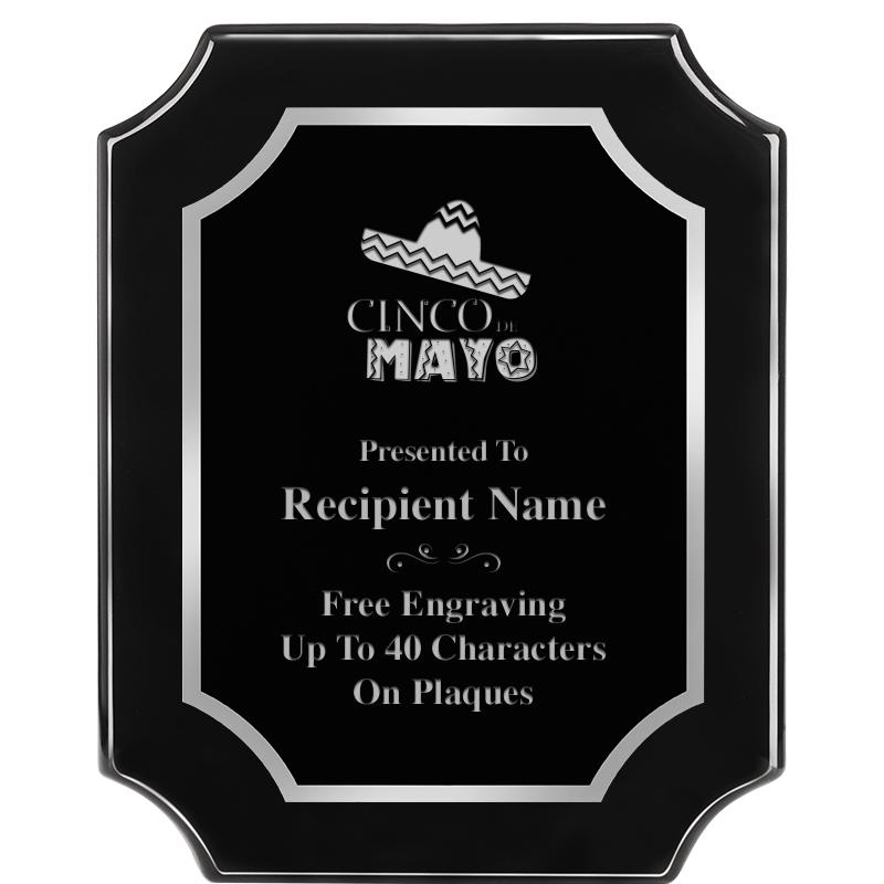 8X10 SCALLOPED EBONY SLV PLQ