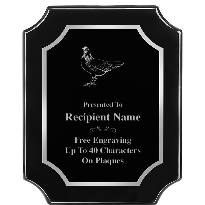 8X10 SCALLOPED EBONY SLV PLQ