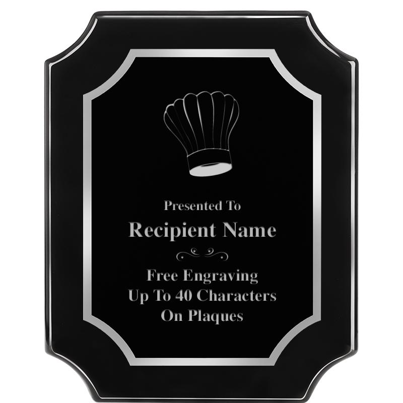 8X10 SCALLOPED EBONY SLV PLQ