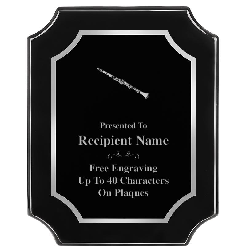 8X10 SCALLOPED EBONY SLV PLQ