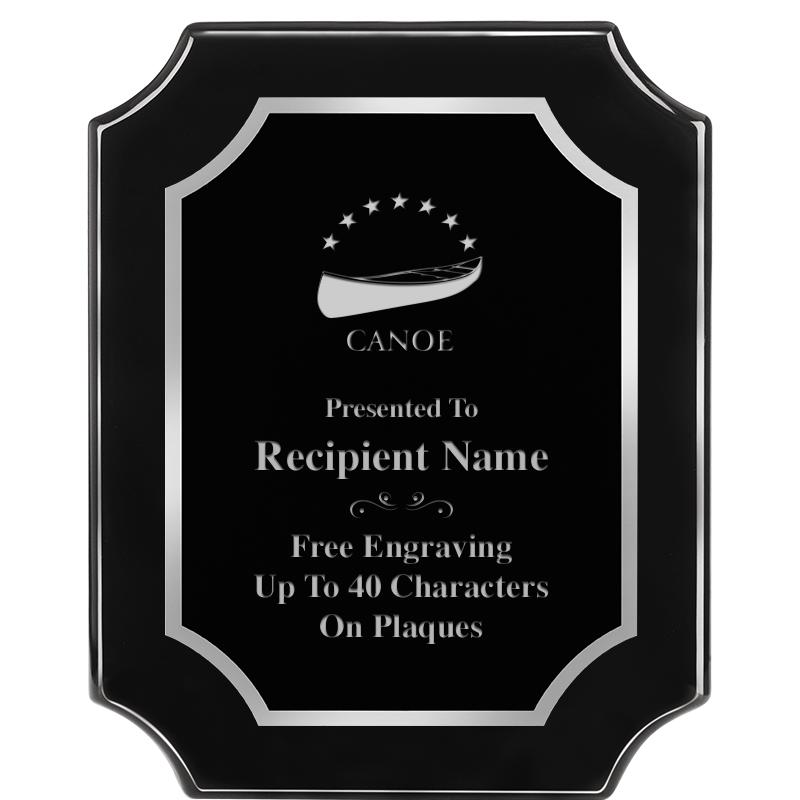 8X10 SCALLOPED EBONY SLV PLQ