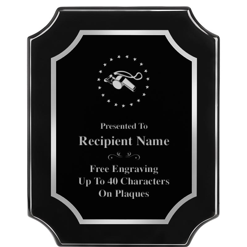 8X10 SCALLOPED EBONY SLV PLQ