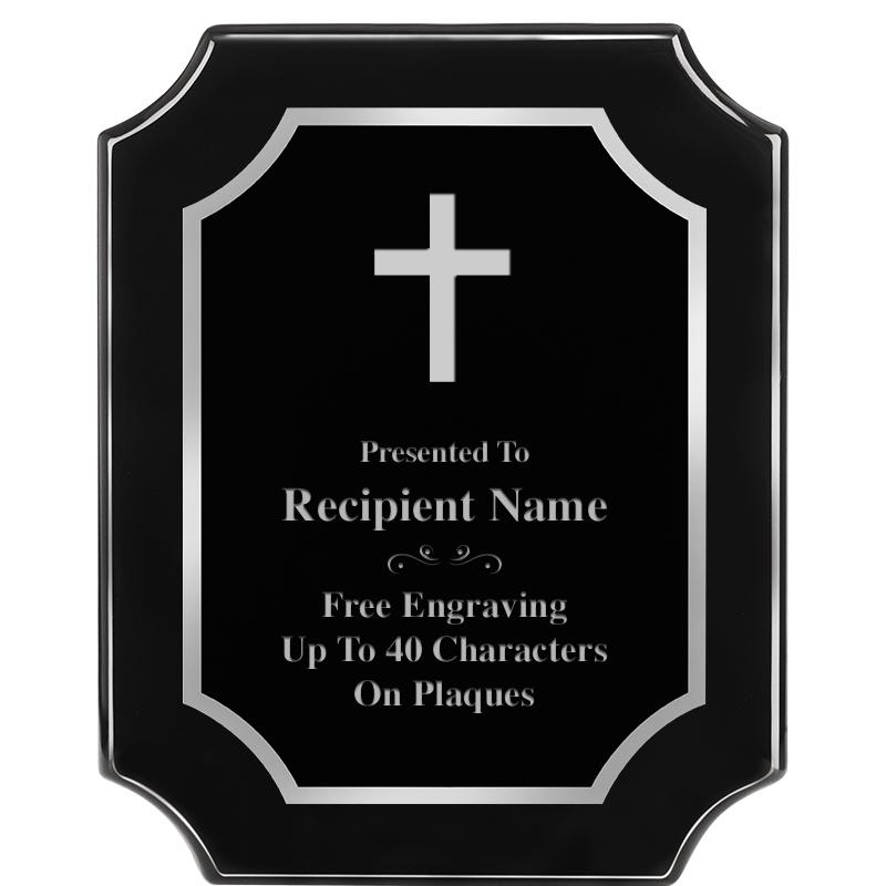 8X10 SCALLOPED EBONY SLV PLQ