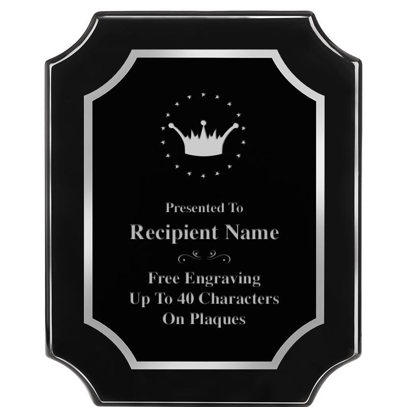 8X10 SCALLOPED EBONY SLV PLQ