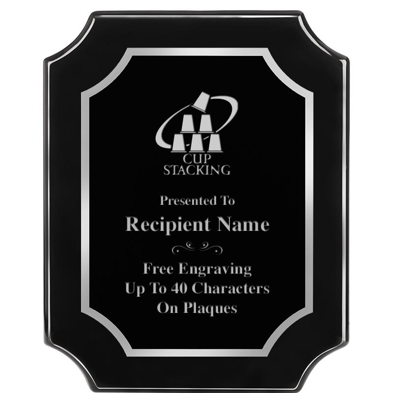 8X10 SCALLOPED EBONY SLV PLQ