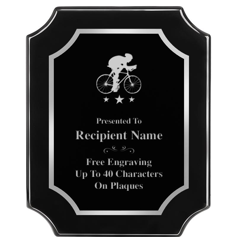 8X10 SCALLOPED EBONY SLV PLQ