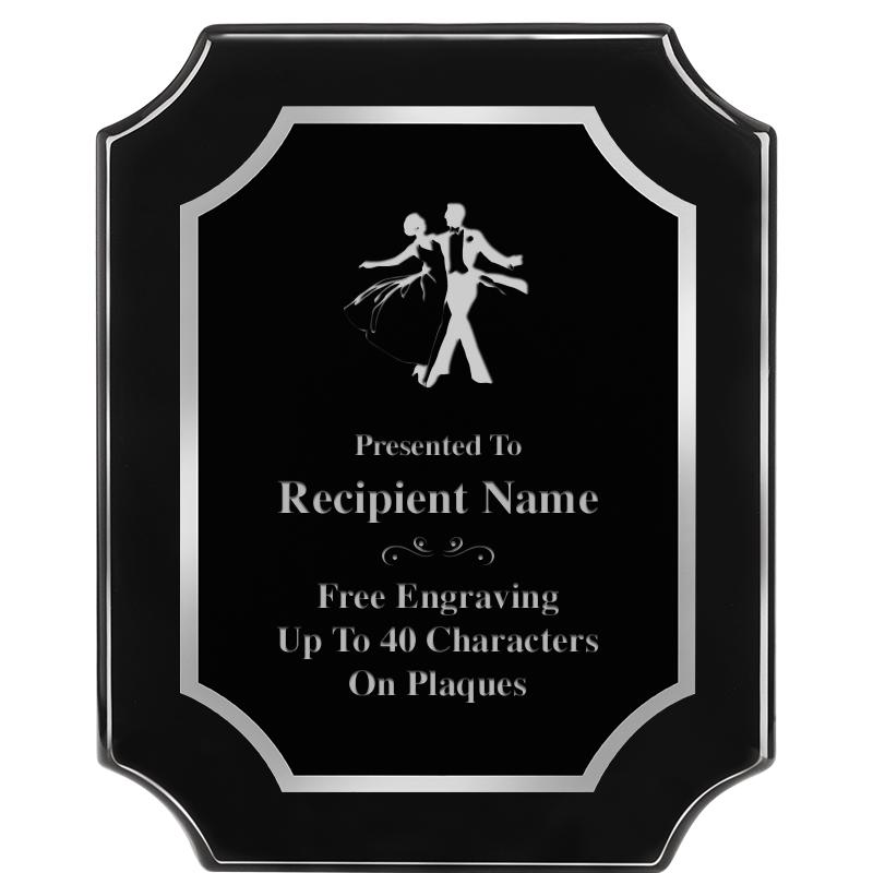 8X10 SCALLOPED EBONY SLV PLQ