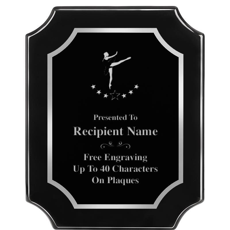 8X10 SCALLOPED EBONY SLV PLQ