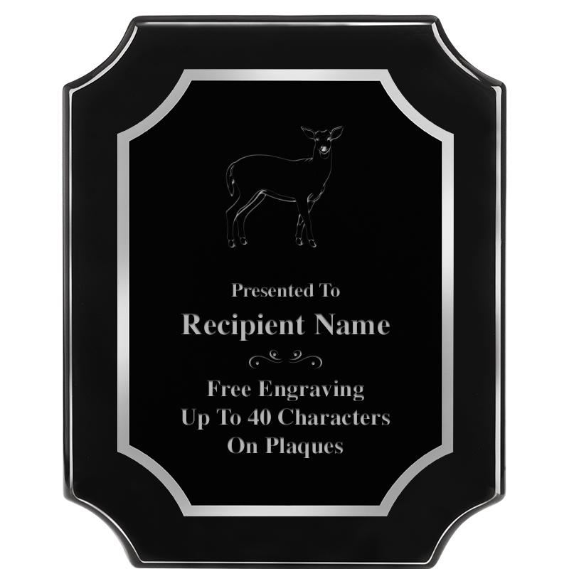 8X10 SCALLOPED EBONY SLV PLQ